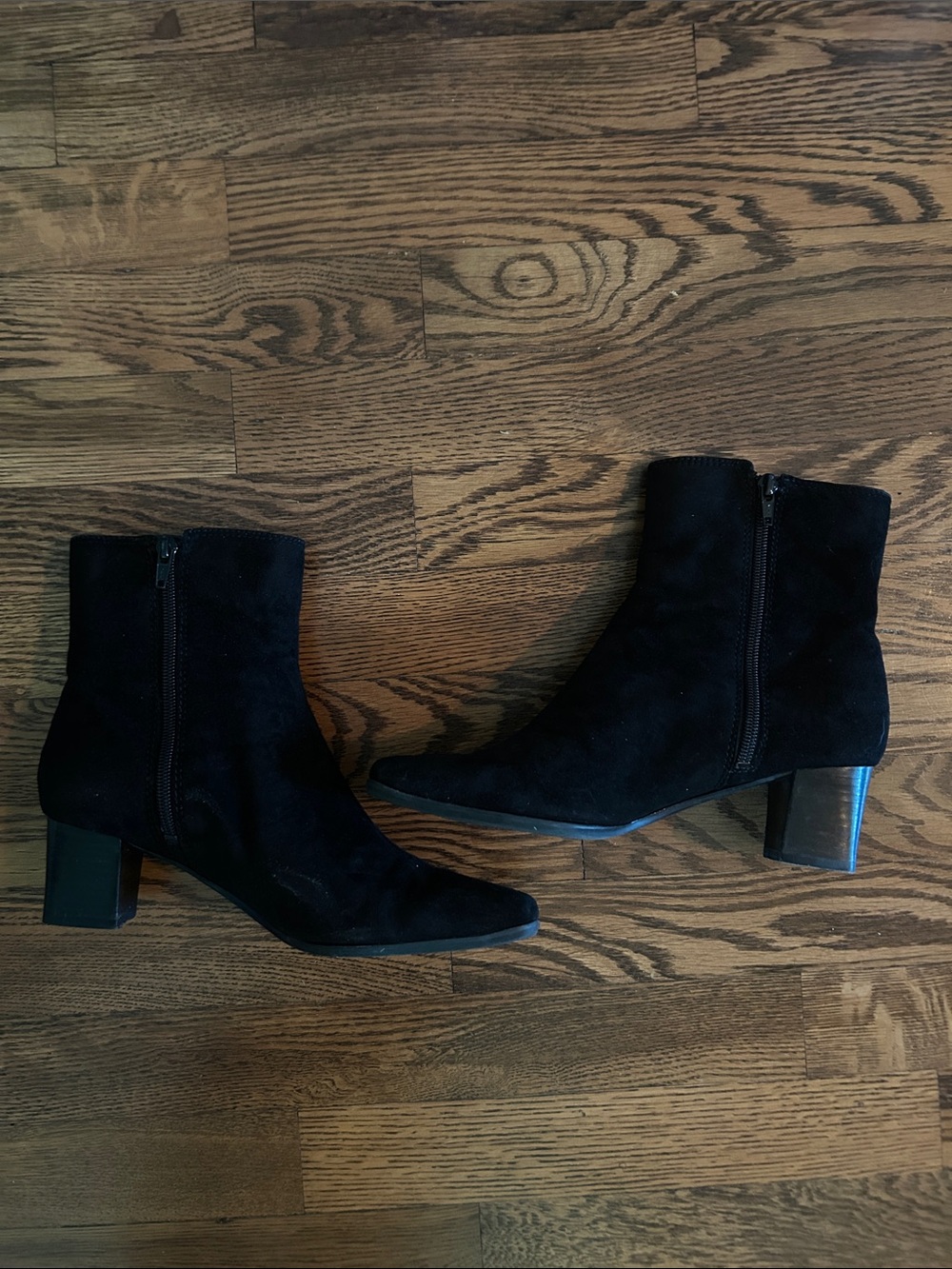 Jones New York Black Suede Ankle Boots Size 7.5